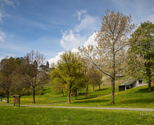 Blick auf Burg und Kirche in Nordenau
